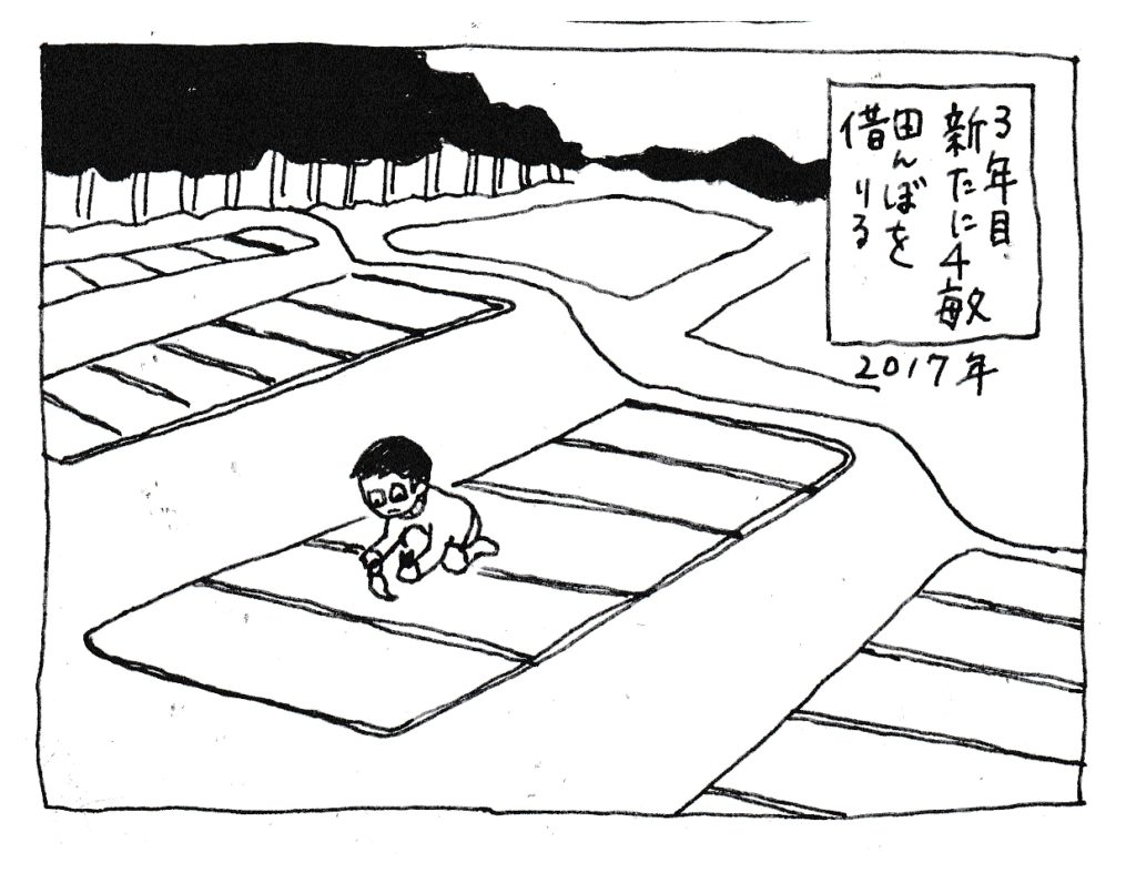 3年目新たに4畝田んぼを借りる
2017年